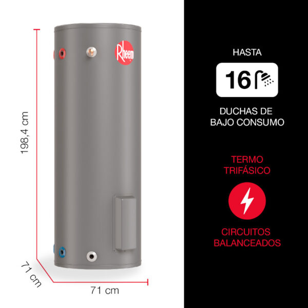 Termotanque eléctrico de piso 500 litros 380V - Image 3
