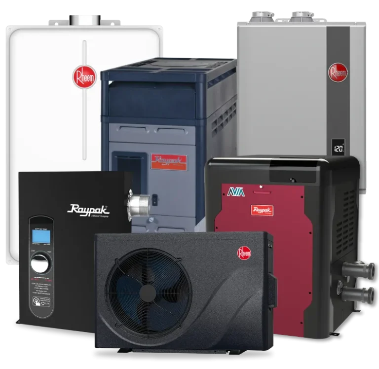Calderas y calentadores para Piscinas marca Rheem